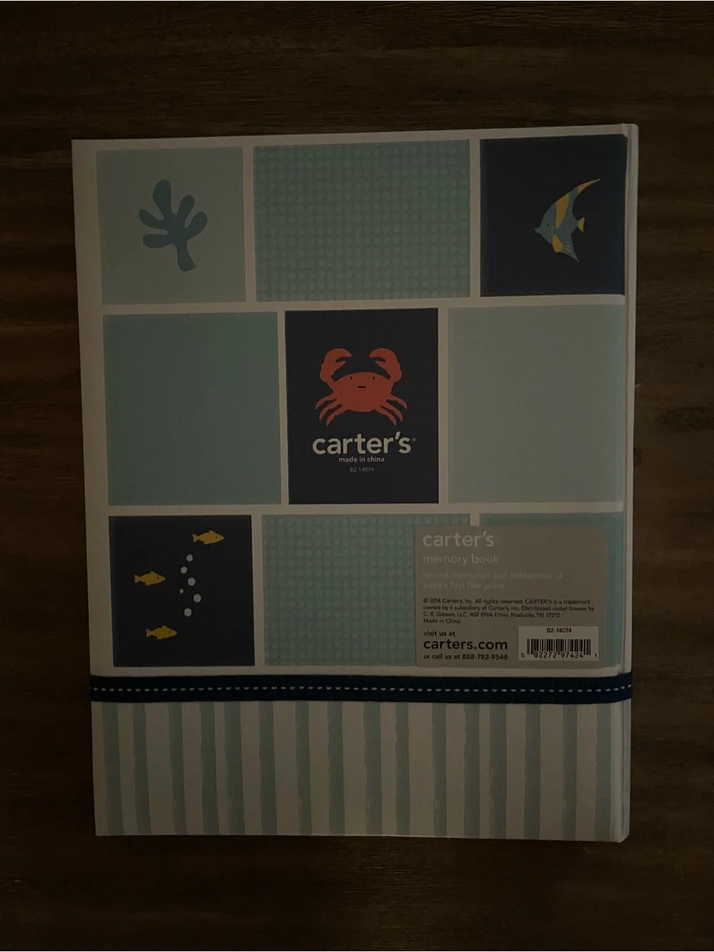 Blue Nautical First Baby Memory Book